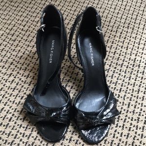 Marc fisher black patent sandal size 9